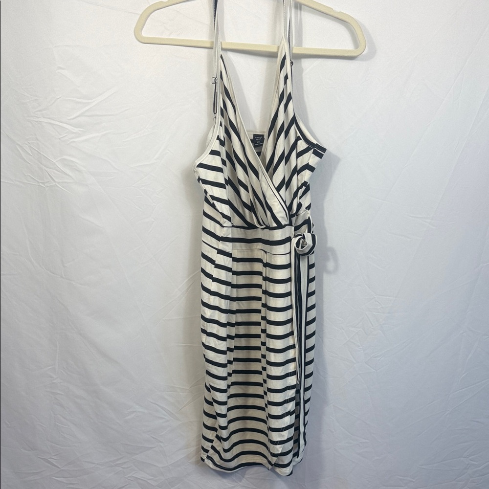 SHEIN Black and White Striped Midi Dress